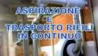 Aspirazione e trasporto pneumatico di rifili continui.