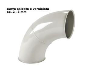 curve spessore 2, 3 mm per trasporto pneumatico, verniciate RAL a richiesta.