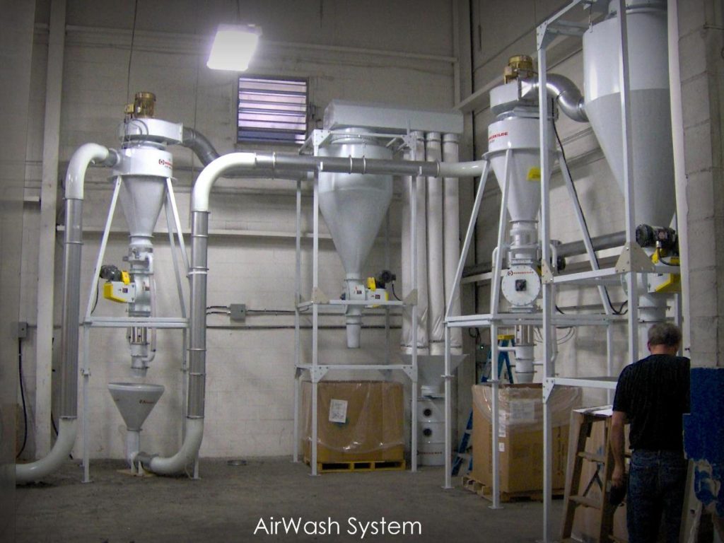 Sistema pulizia e depolverazione AirWash per granuli e scaglie materie plastiche
