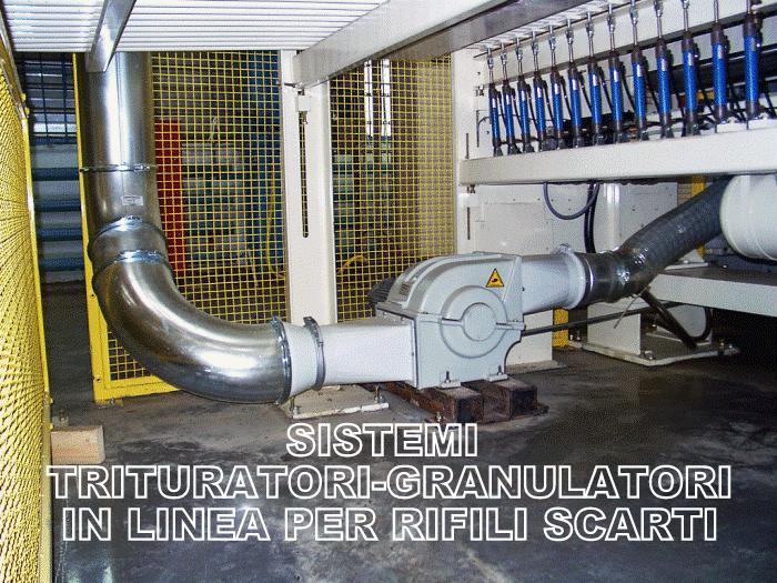 aspirazione rifili con Multicutter per taglio in linea