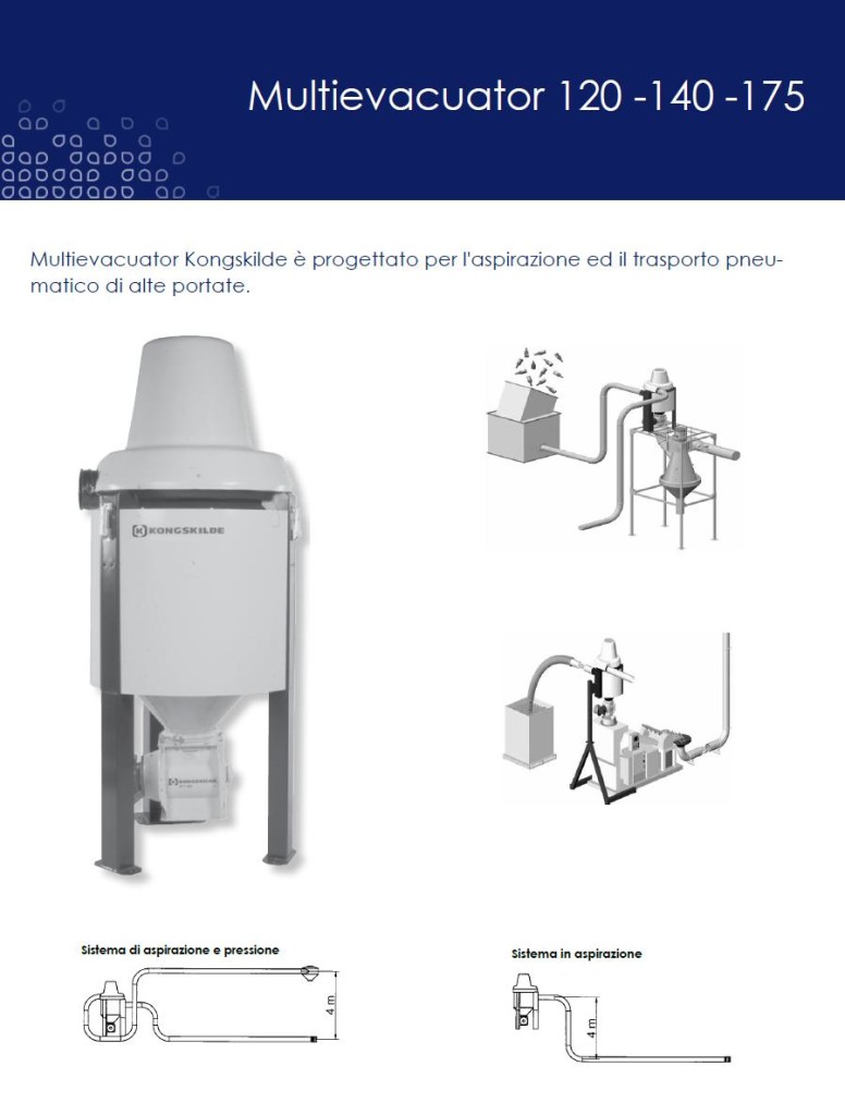 convogliatore pneumatico granuli e scaglie