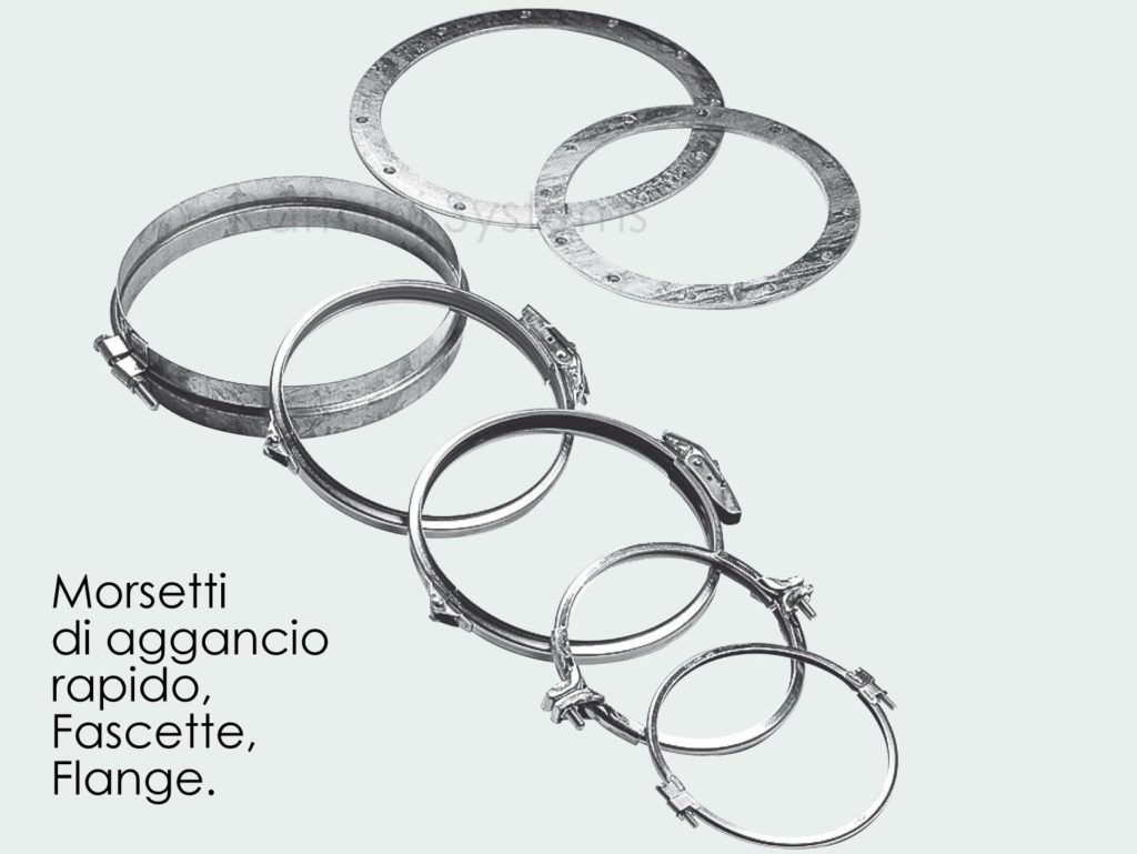 Morsetti collari fascette flange per connessione tubi